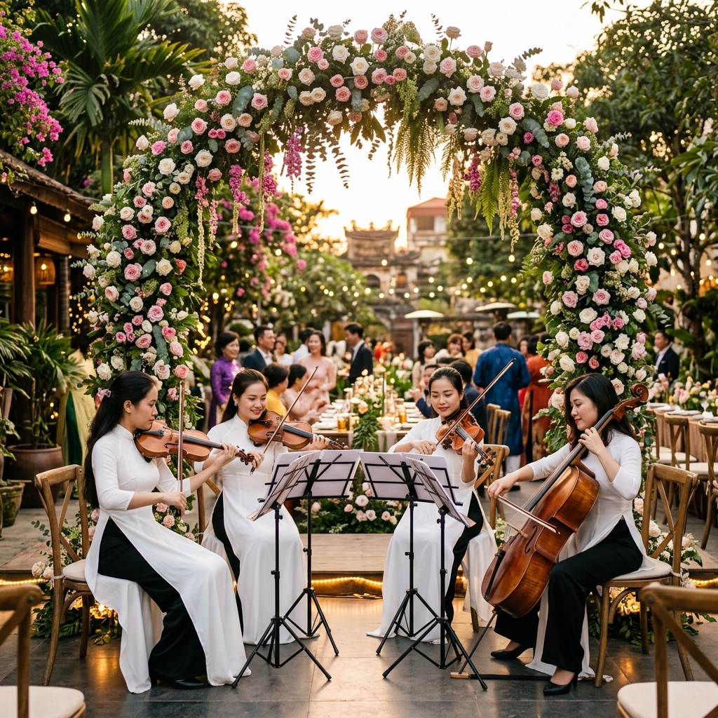 Nhóm tứ tấu Violin biểu diễn sự kiện